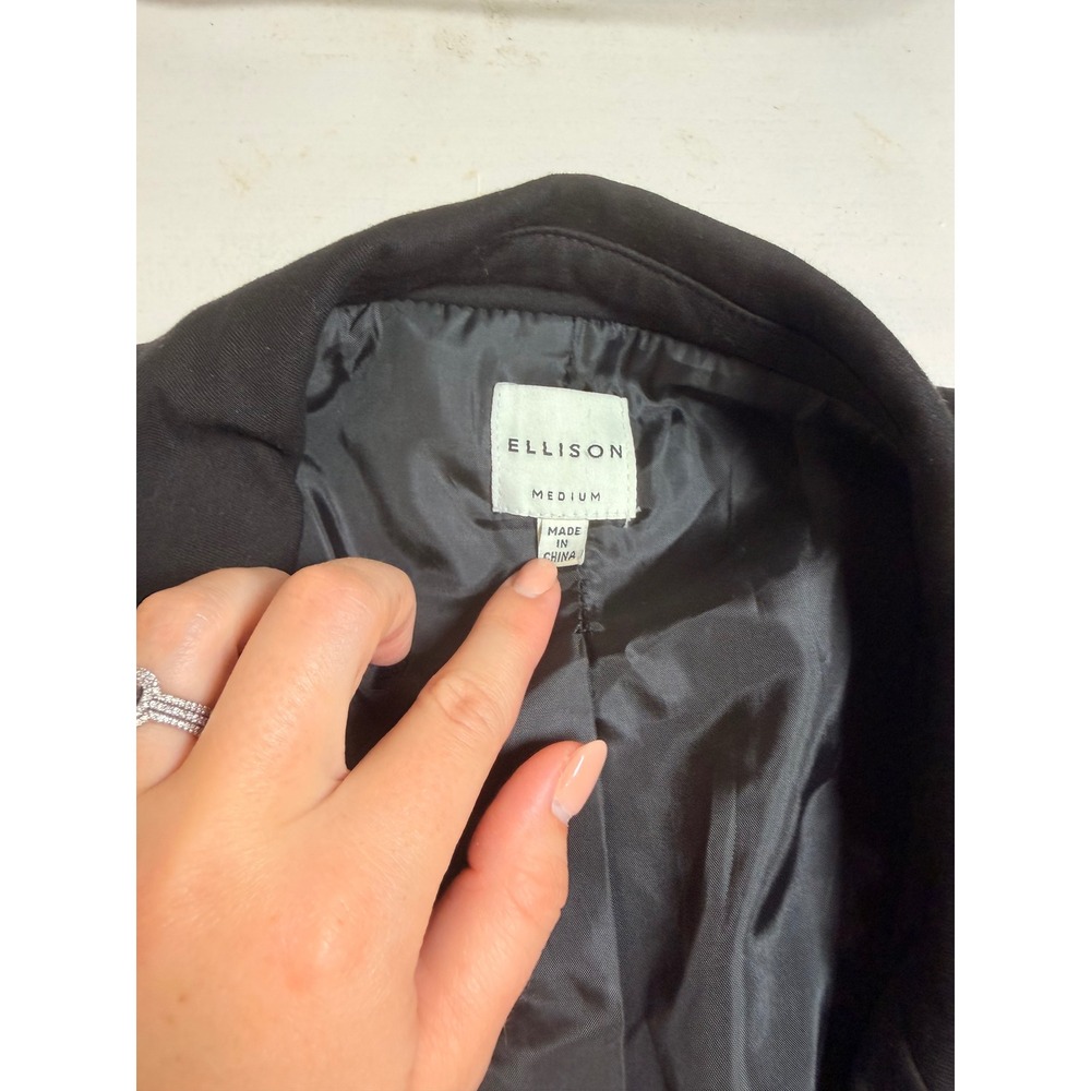 Ellison Blazer Women Medium Black Excellent Double Breasted Professional Lined - Picture 5 of 7